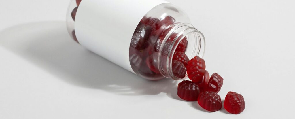 a white and red capsule